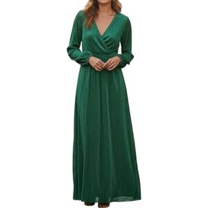 Baltic Born Venus Pleated Maxi Dress Emerald Green Size Medium